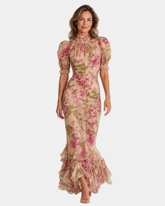 Florelle | Robe longue roses vintage