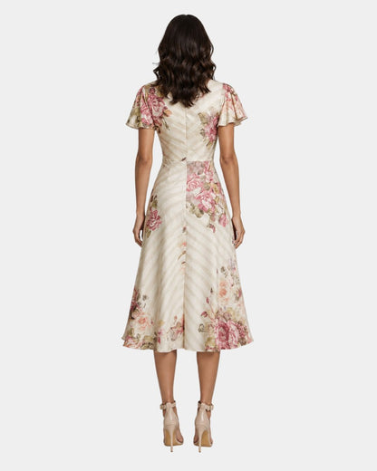 Bibiane | Robe midi à fleurs