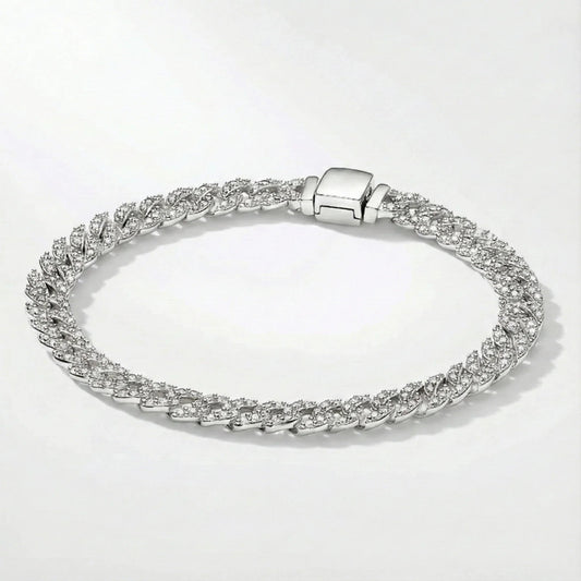 Adele | Bracelet cubain en moissanite