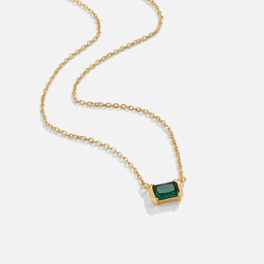 Fleur | Collier en Émeraude Verte Doré