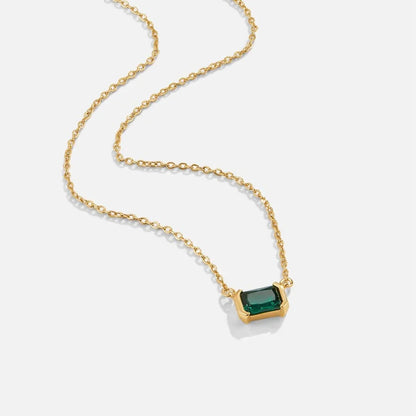 Fleur | Collier en Émeraude Verte Doré