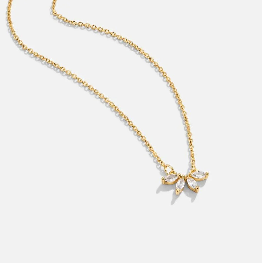 Lucie | Collier en Cristal Étincelant Feuille